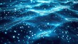 © EvergreenVisuals  - Abstract shimmering waves of deep blue water with bright glowing particles abstract background water texture liquid surface light effect