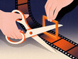 © Victoriia - Exploring the concept of memory manipulation through the act of cutting film to alter historical narratives