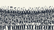 © AI_ID - Vibrant crowd cheering and celebrating with arms raised in a lively, energetic display of unity and joy, an abstract artistic representation