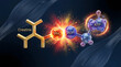 © Sekar_Creo - 3D Creatine Phosphate ADP ATP Energy Synthesis Muscle Biochemistry Science Biology Research