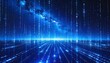 © janur - Digital Matrix Flowing Data Streams Blue Abstract Background.