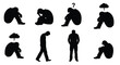 © MDALTUFHOSAIN - Depressed people in various poses exhibiting emotional distress silhouette