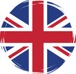 © nazmulgraphix - Union jack flag of the united kingdom in a circular shape with brush strokes