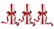 © Shahinur - Three gift rolls with red ribbons and bows on a white surface