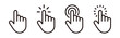 © golo - Hand click icon set, cursor pointer tap and press gesture symbols