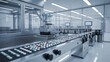 © PAVEL - Conveyor line with medical pills, modern pharmaceutical plant. Pharmacology production, medicine industry 4.0, laboratory, factory, pharmaceutics. GMP drug manufacturing process. Healthcare, pharma 3D