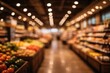 © AkuAku - out of focus grocery store interior with ambient lighting background
