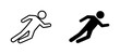 © Tanzila - Running man icon set in outline and solid black style