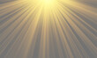 © LILIIA SMIRNOVA - Soft golden sunbeams falling from top. Vector transparent heavenly rays with warm glow and realistic sunlight illumination effect.