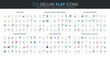 © Iconic Prototype - Comprehensive flat icon set covers org chart, management, human resources, business process, web operations, and operational strategy themes for modern business isolated vector illustration