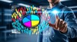 © MSTNASRIN - Audience analysis technology interface showing demographic segmentation clusters and statistical pie chart visualization
