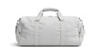 © Kang - Isolated grey duffel gym bag with zippers and handles, travel luggage carrier for sports equipment, fitness apparel gear