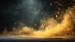 © Herbalapi - Abstract gold dust explosion on dark background for creative design