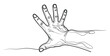 © Maestro - Continuous line drawing of an open human hand reaching out, conveying connection and motion for modern visual projects.