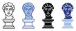 © Maestro - Ancient classical bust sculpture icon set for historical studies and decorative applications