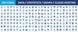 © Icons-Studio - Huge set of 200 solid icons. Mega collection concept of data, statistics, analytics, cloud computing, chart and graph. Vector illustration.