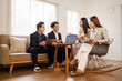 © David - Asian business people collaborating in a modern office