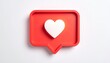 © Basan - 'Depict a red speech bubble with white heart, symbolizing digital love and online engagement.'