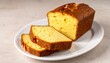© Rendy Dastian - Classic pound cake dense buttery texture sliced on plate