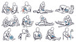 © abuizzati - Illustrations depicting various first aid procedures and emergency medical care techniques for different injuries and situations.