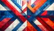 © Vida - Flags of UK and USA intersect in geometric pattern illustration