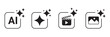 © suman - Ai generative sparkles icons set for technology video image software digital creative media graphic web app interface vector illustration