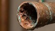 © Halim Karya Art - Close up view of a copper pipe with internal corrosion