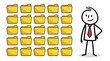 © matahari - Organized Folders with Stick Figure Business Person Illustrating Data Management