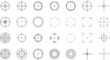 © MstSuborna - Crosshair Target Reticle Icon Set with Aim Focus Circle Grid Scope Marks for Shooting Games Precision Design Interface and Measurement Tools.