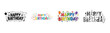 © supplement - Colorful happy birthday text designs with balloons and stars