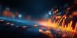 © Hasyim - Abstract digital financial graph with glowing orange bars and blue grid