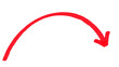 © Basant - Thick red hand drawn curved arrow pointing down