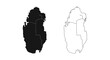 © Ifin Atlast - Qatar Map Silhouette and Outline Vector Illustration