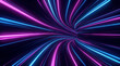 © Michelle - Hyperspace warp speed tunnel with glowing blue and pink light trails, futuristic motion background.