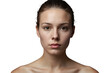 © PNG Kingdom  - Young woman headshot with natural beauty and healthy skin, showing clear complexion and thoughtful expression, transparent background