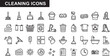 © Riazul - Cleaning tools and supplies icons.