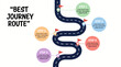 © Achmad - Best Journey Route: A colorful infographic of a winding road with five steps guiding your goal-driven journey