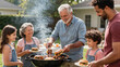 © huaomanz - Happy Multiracial Blended Family Sharing Barbecue Meal in Garden Setting