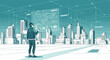 © sena - Futuristic augmented reality interface controlling autonomous vehicles in a smart city vision