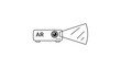 © Pollobe - Augmented Reality AR Projector Minimalist Black Line Vector Icon on White Background. This Scalable Illustration Features an Editable Stroke for Customizable Line Weight and Modern Tech Design.
