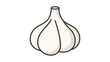 © TaslimaAkther - Garlic Bulb Modern Flat Vector Icon with Editable Stroke. A clean, minimalist illustration of a whole garlic head isolated on white, ideal for cooking, food, healthy eating, and recipe graphics.