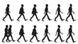 © LAXMI - Vector illustration of silhouette collection of men walking with silhouette collection movement isolated