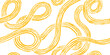 © Yauheniya_Bandaruk - Asian vermicelli and italian spaghetti vector repeat pattern with abstract waves. Funky food wallpaper featuring hand drawn circles for cooking themed graphic project. Texture backdrop