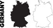 © RafeGFX - Germany map vector illustration with black and white outline flat design