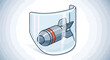 © Angles - Iconographic Representation of a Bomb within a Protective Shield, Symbolizing Security or Defense