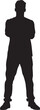 © IconicWave - A robust male silhouette stands assertively with arms folded, conveying a strong presence and unwavering confidence.