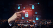 © InfiniteFlow - Concept of cybersecurity and a secure network. Multiple layers of data encryption and firewall protection in browsers ensure online privacy and safety from cyber threats. Fermion