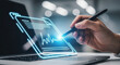 © Jasmine - Digital signature authentication, stylus signing document on virtual screen, secure online contract approval, electronic verification, cybersecurity identity protection for business and legal workflow