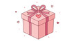 © ikun - Pink gift box with heart ribbon.