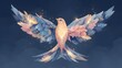 © reiyu - 光をまとい羽ばたく幻想的な鳥のイラスト